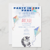 Kite Zebra Alle Leeftijd Peuter Picknick Verjaarda Kaart (Voorkant)