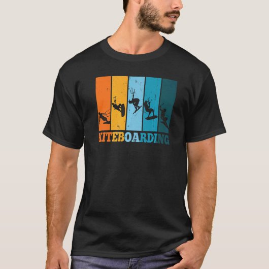 Kiteboard Kitesurf Kiteboarding Kitesurfing Retro  T-shirt (Voorkant)