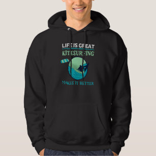 Kiteboard Kitesurf Leven Is Geweldig Kitesurfen Ki Hoodie