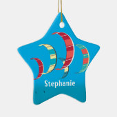 Kiteboarden in kleur keramisch ornament (Rechts)