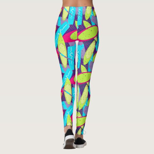 Kiteboarden Meisje Plezier Meerkleurige Kite Surf Leggings (Achterkant)