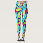 Kiteboarden Meisje Plezier Meerkleurige Kite Surf Leggings (Voorkant)