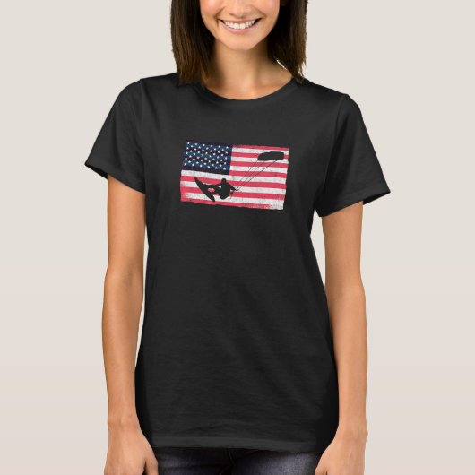 Kiteboarder American Flag Kitesurfer Kite USA Kite T-shirt (Voorkant)