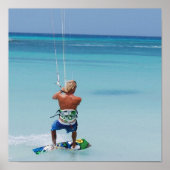 Kiteboarder in het Poster Tropics (Voorkant)