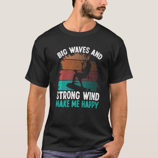 Kiteboarder Kite Big Waves Strong Wind Kitesurfer  T-shirt (Voorkant)