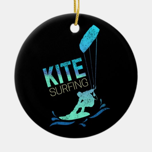 Kiteboarder Kite Surfing, Vintage keuesurfing Keramisch Ornament (Voorkant)