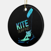 Kiteboarder Kite Surfing, Vintage keuesurfing Keramisch Ornament (Links)