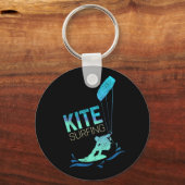 Kiteboarder Kite Surfing, Vintage keuesurfing Sleutelhanger (Voorkant)