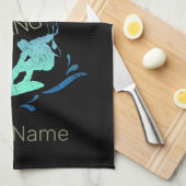 Kiteboarder Kite Surfing, Vintage keuesurfing Theedoek (Quarter Fold)