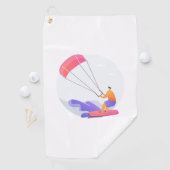 Kiteboarder kitesurfer golfhanddoek (Insitu)