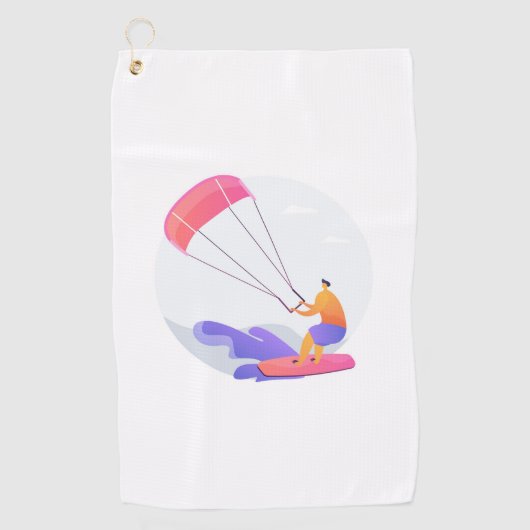 Kiteboarder kitesurfer golfhanddoek (Voorkant)