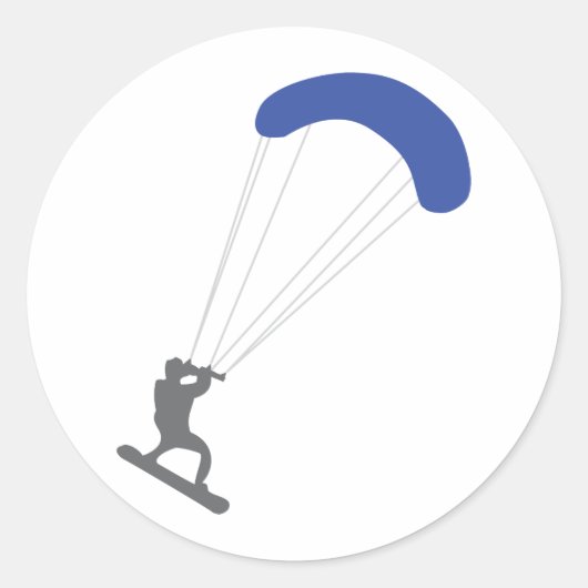 Kiteboarder Ronde Sticker (Voorkant)