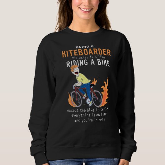 Kiteboarder zoals Riding Bike Cyclist Funny Trui (Voorkant)