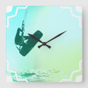Kiteboarding Air Clock Vierkante Klok