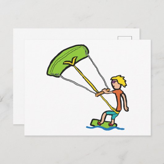Kiteboarding Briefkaart (Voorkant / Achterkant)