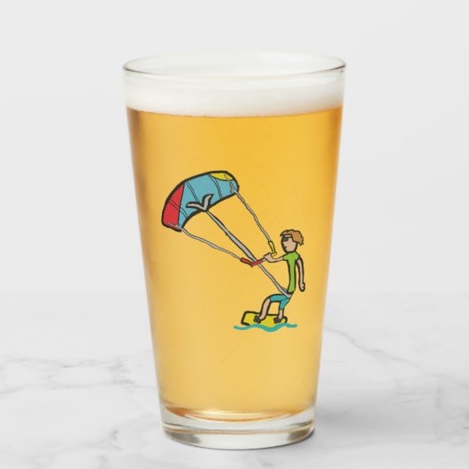 Kiteboarding Glas (Voorkant gevuld)