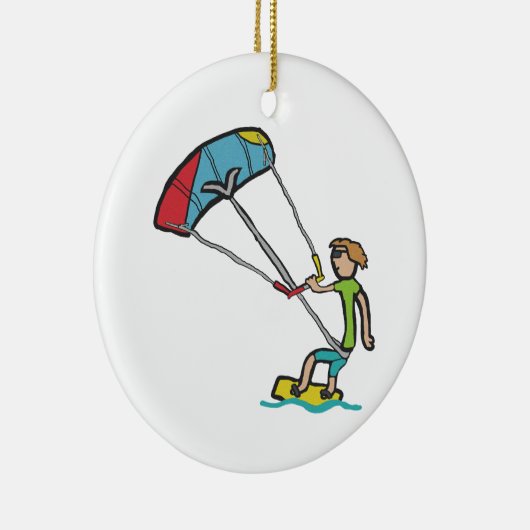 Kiteboarding Keramisch Ornament (Rechts)