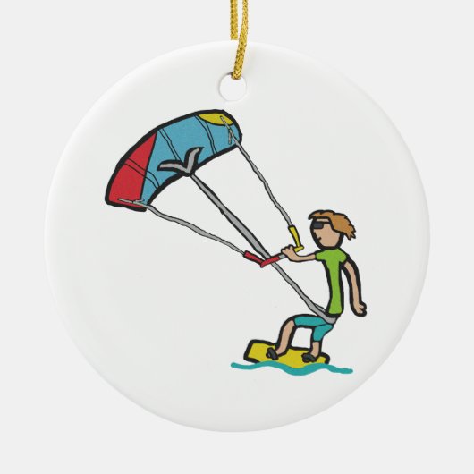 Kiteboarding Keramisch Ornament (Voorkant)