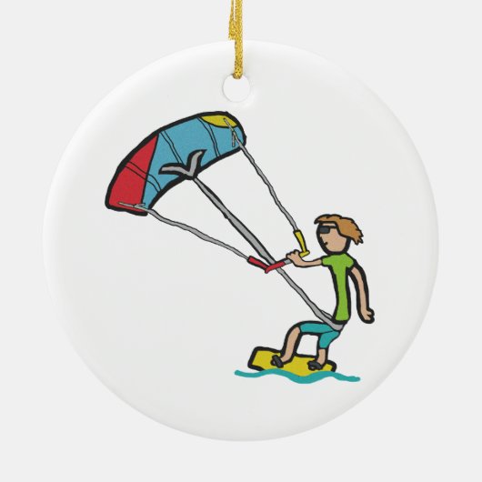 Kiteboarding Keramisch Ornament (Achterkant)