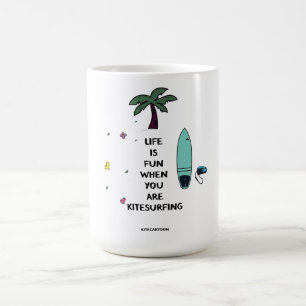 Kiteboarding/kitesurfing - Het leven is leuk als j Koffiemok