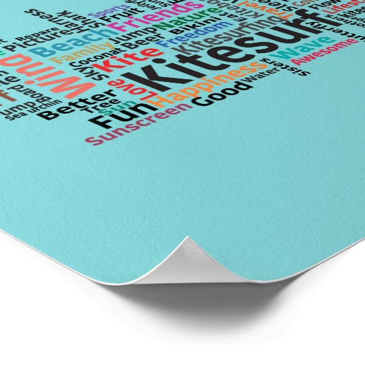 Kiteboarding/kitesurfing- Keukenontwerp Poster (Hoek)