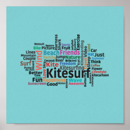 Kiteboarding/kitesurfing- Keukenontwerp Poster