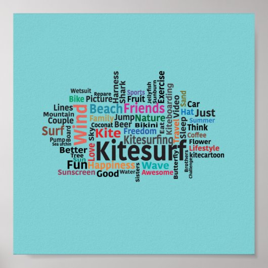 Kiteboarding/kitesurfing- Keukenontwerp Poster (Voorkant)