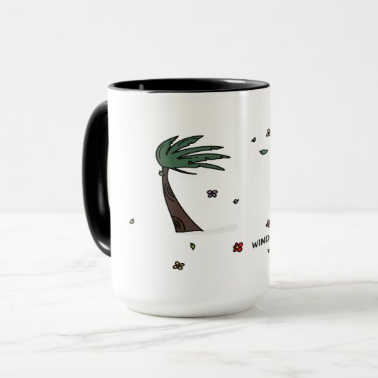 Kiteboarding/kitesurfing - Wind is overal Mok (Voorkant links)