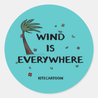 Kiteboarding/kitesurfing - Wind is overal Ronde Sticker