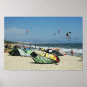 Kiteboarding op Bucerias Beach Mexico Poster (Voorkant)