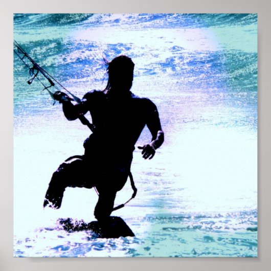 Kiteboarding Poster Print (Voorkant)