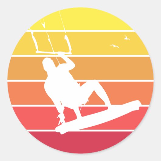 Kiteboarding Ronde Sticker (Voorkant)