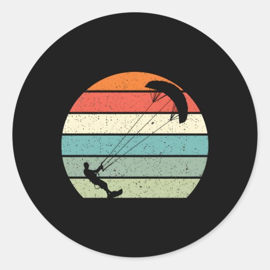 Kiteboarding Ronde Sticker (Voorkant)