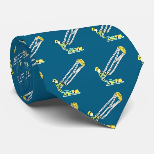 Kiteboarding Stickman Stropdas (Opgerold)