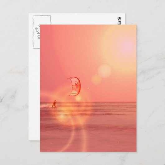 Kiteboarding Sunset Briefkaart (Voorkant / Achterkant)