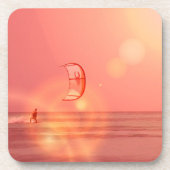 Kiteboarding Sunset Cork Onderzetters (Voorkant)