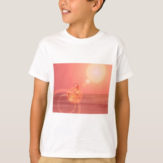 Kiteboarding Sunset Kinder Shirt (Voorkant)
