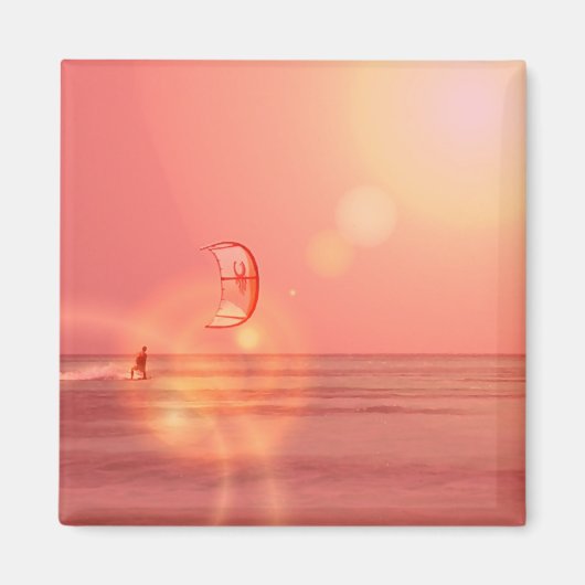 Kiteboarding Sunset Magne Magneet (Voorkant)