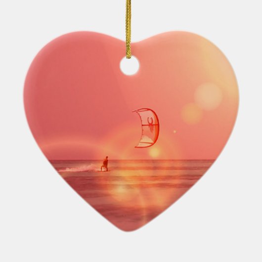 Kiteboarding Sunset Ornament (Achterkant)