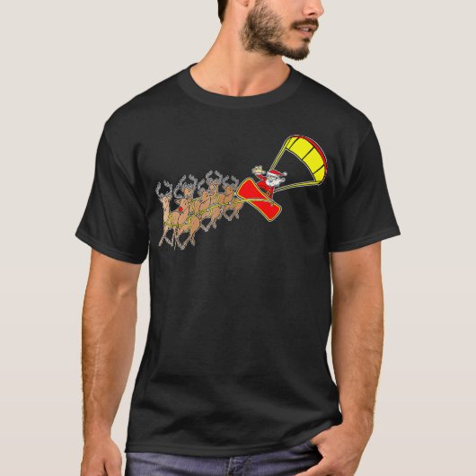 Kiteboarding van kerstkerstcadeautjes voor de kers t-shirt (Voorkant)