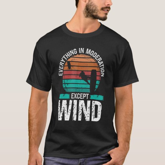 Kiteboarding Vintage Everything in Moderation Kite T-shirt (Voorkant)