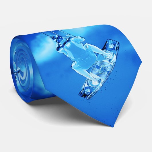 Kitejump in the blue Sky, Kiting, Kitesurfing Stropdas (Opgerold)