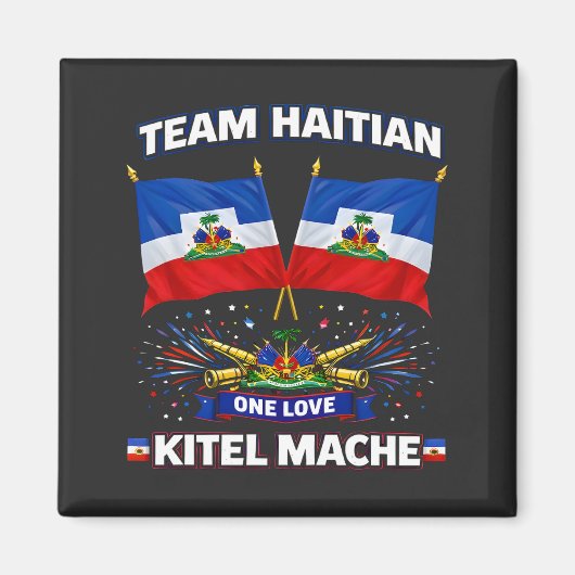Kitel Mache Haïti One Love Vlag Magneet (Voorkant)