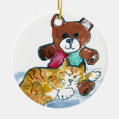 Kiten's Teddy Bear Nap Keramisch Ornament (Voorkant)