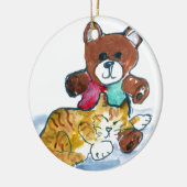 Kiten's Teddy Bear Nap Keramisch Ornament (Links)