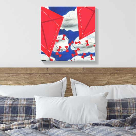 Kites en Klouds Canvas Afdruk (Insitu (Slaapkamer))