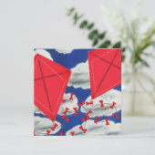 Kites en Klouds Feestdagenkaart (Staand voorkant)