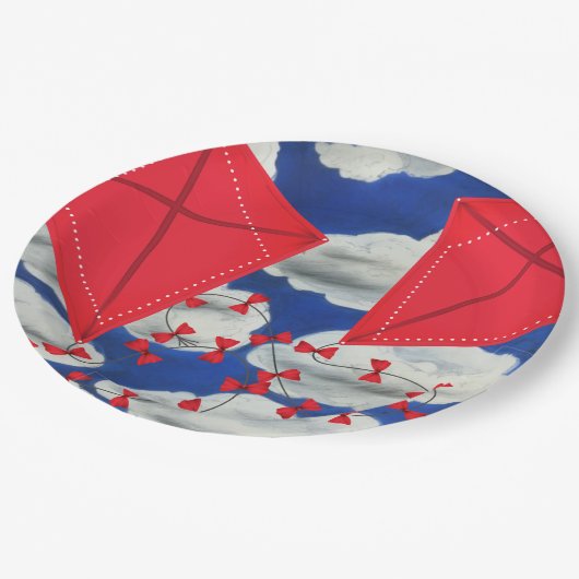 Kites en Klouds Papieren Bordje (Gekanteld)