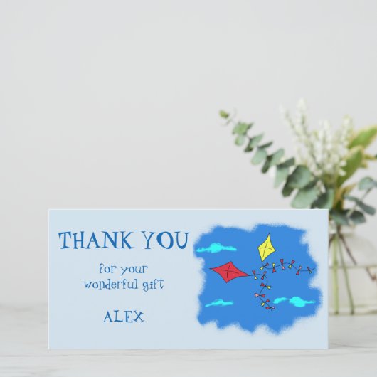 Kites Gepersonaliseerd Dank u Bedankkaart (Staand voorkant)