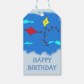Kites in Blue Sky Happy Birthday Cadeaulabel (Voorkant)